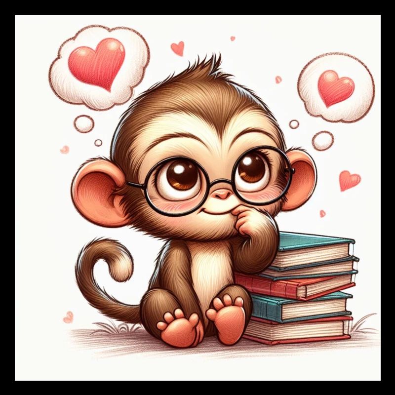 Affe mit Buch