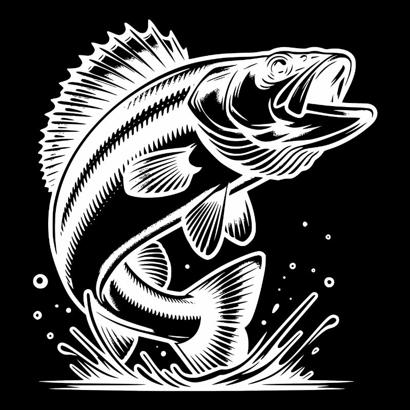 Eleganter springender Zander Raubfisch