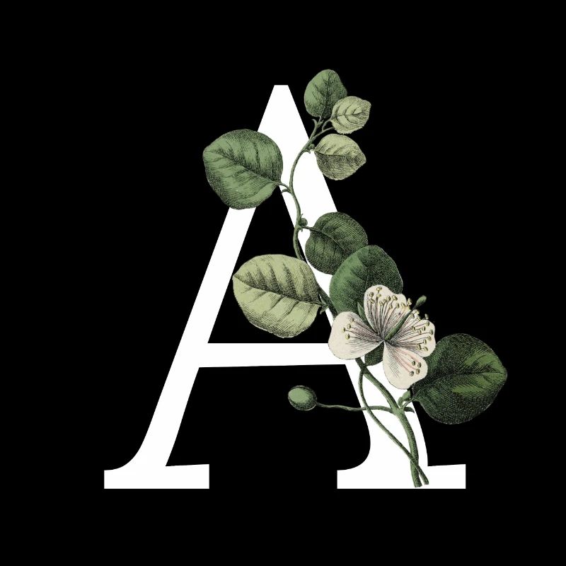 Letter A Green Botany