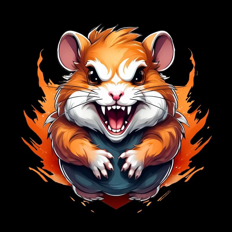 Wild angry animal pugnacious combative hamster