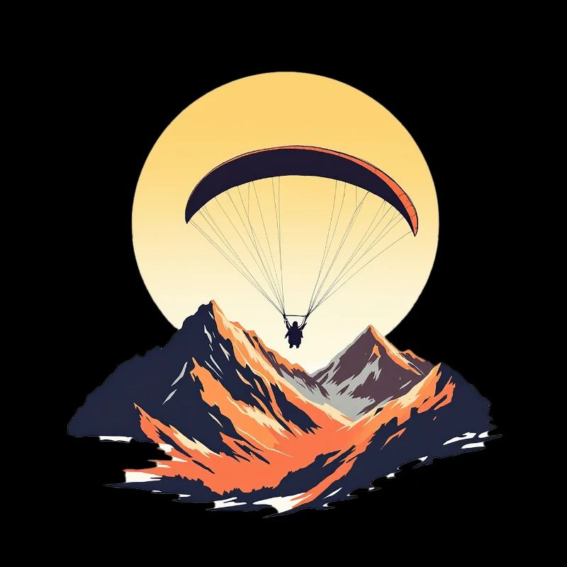 Coucher de soleil en parapente