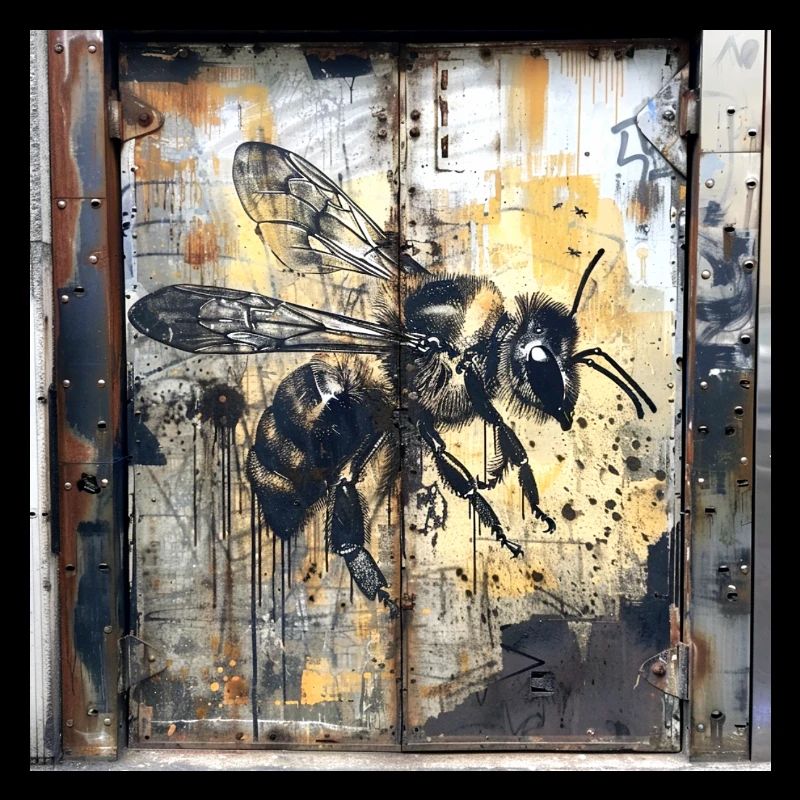 Lost Place Single Bee Flying Rust Metal Urban
