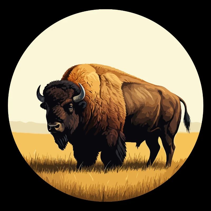 Bison dans la prairie