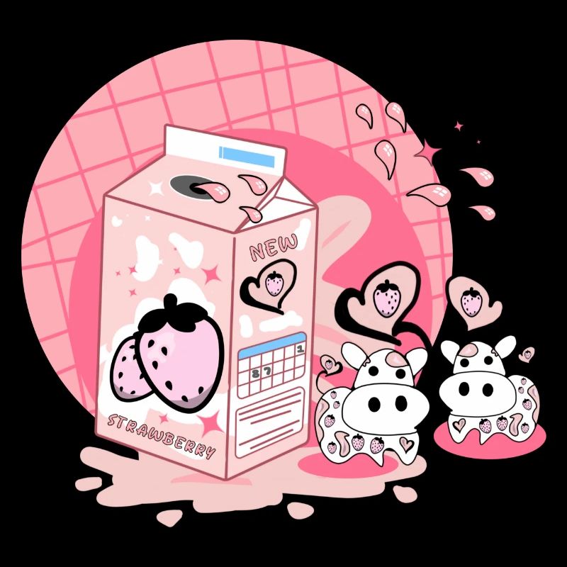 Erdbeer Milchshake Karton rosa