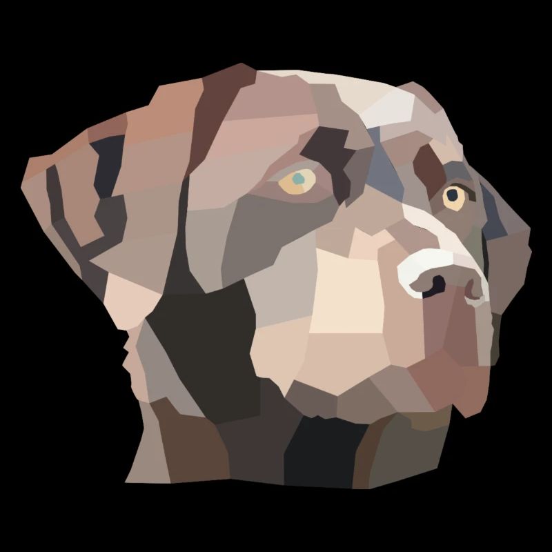 Labrador Kopf Braun Low Poly Mosaik