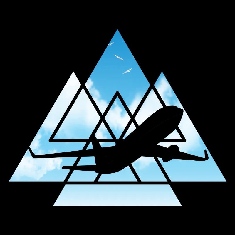 Airplane Pilot Flying Sky Triangle Geometry