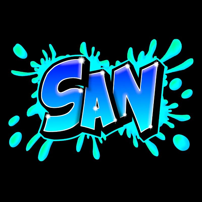 Graffiti San splash blau
