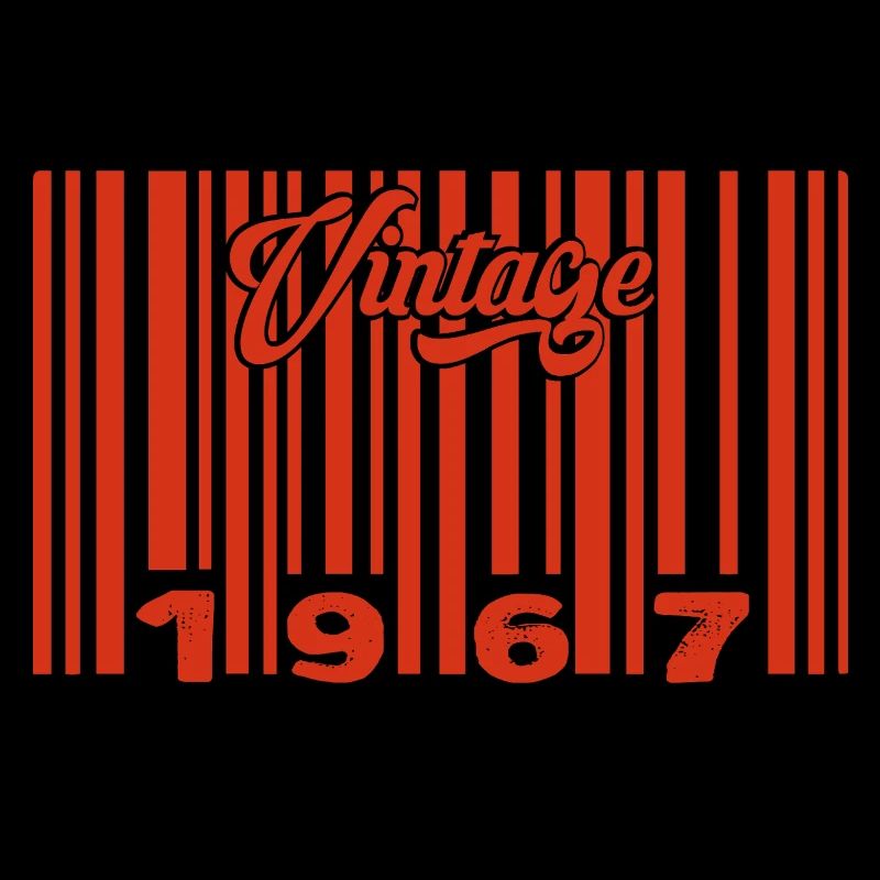 vintage 1967 né en 1967 58 ans bar code anniversai