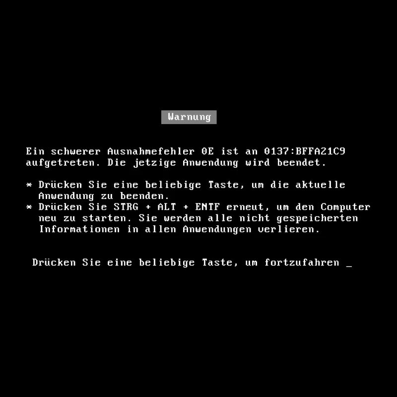 bluescreen (deutsch / german language)