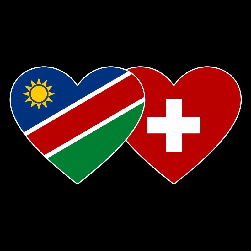 Namibia Schweiz Flagge Herz
