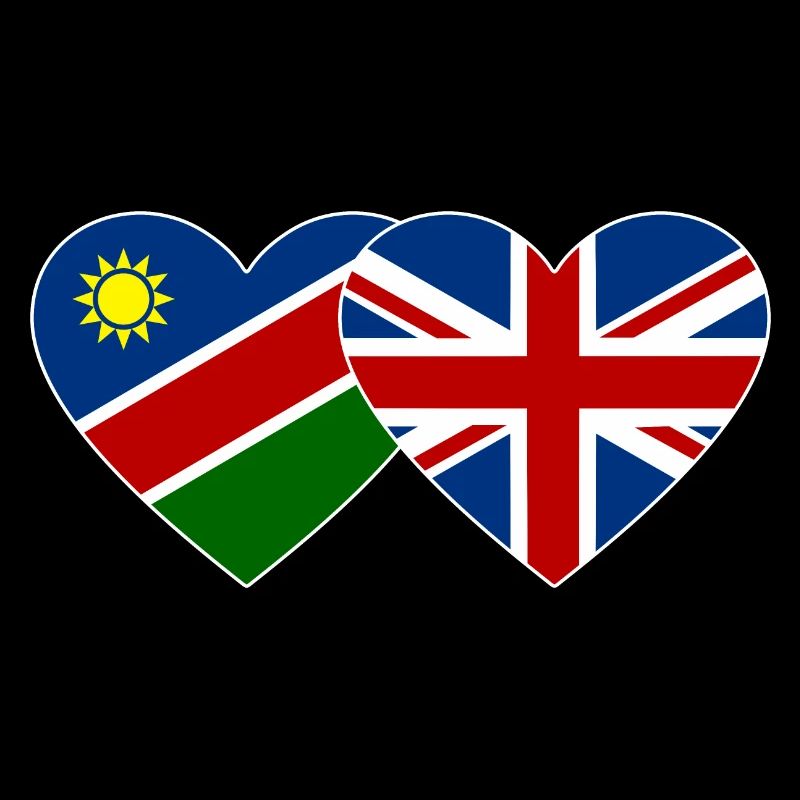 Namibia Great Britain Flag Heart