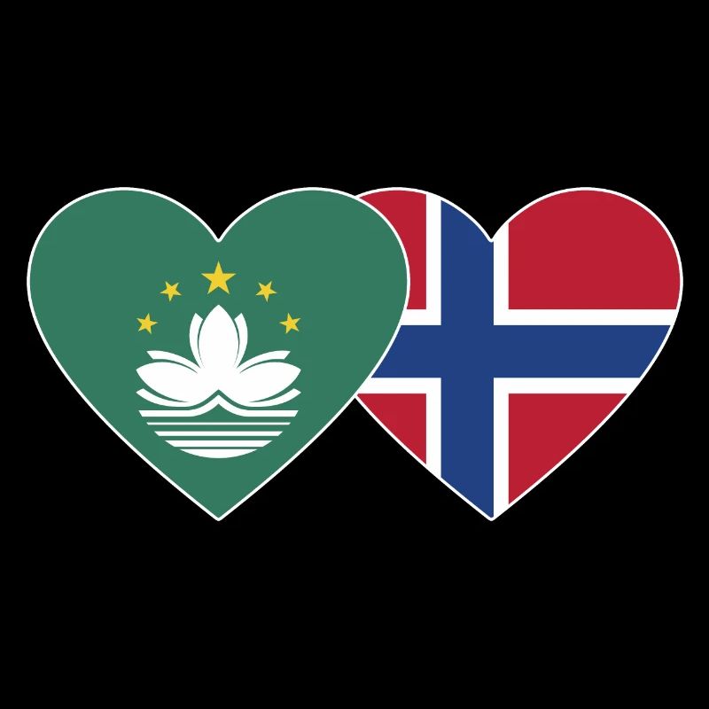 Cœur de drapeau de la Norvège de Macao