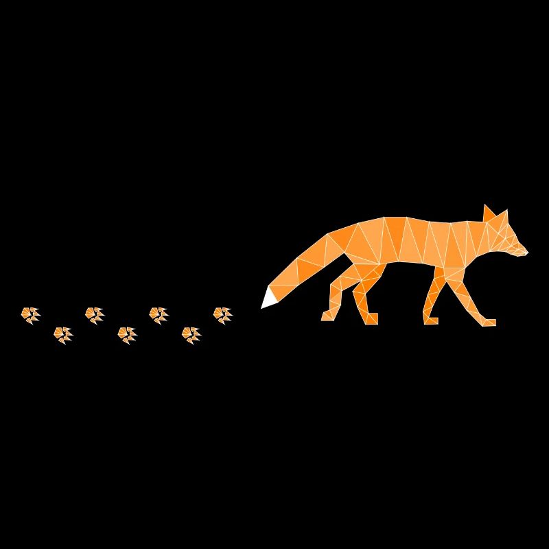 Polygonal Fox with Footprints