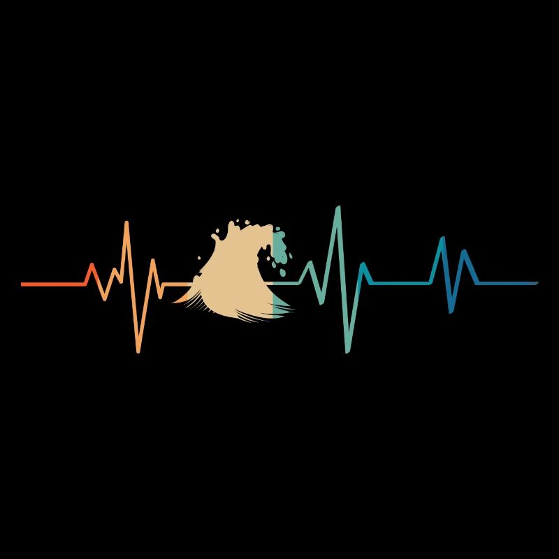 Retro Wave Surfer Heartbeat