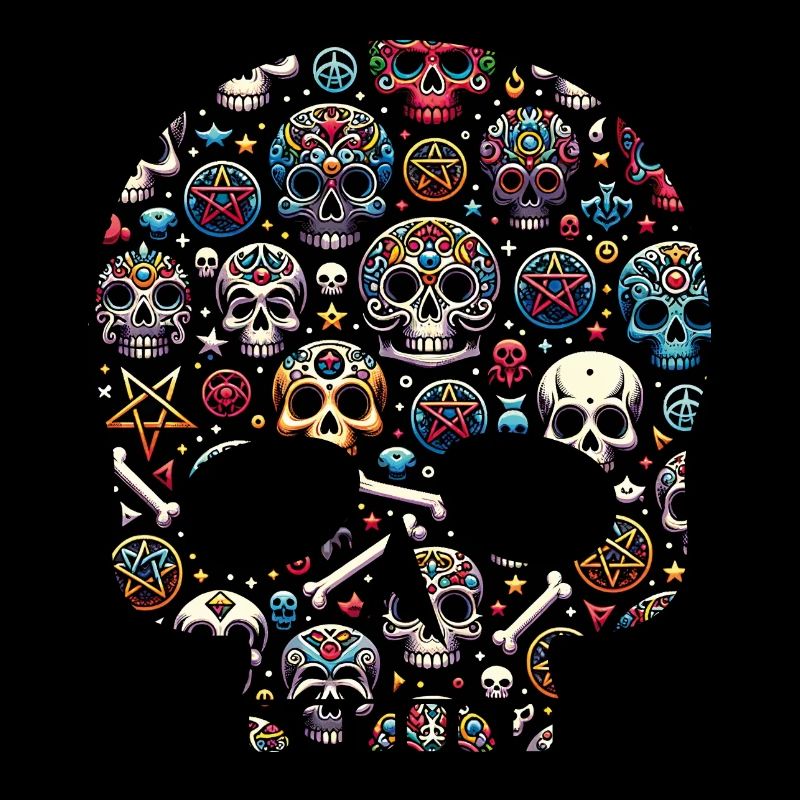 Buntes dekoratives Skullmuster