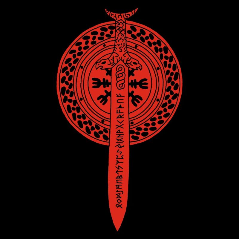 épée et bouclier viking (rouge)