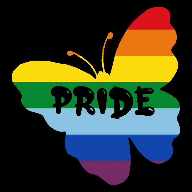 Papillon drapeau arc-en-ciel