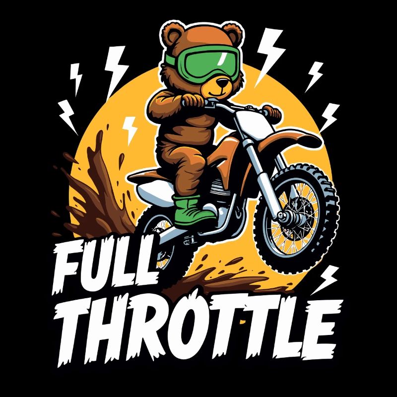 Full Throttle Bear Motocross Motorcycle