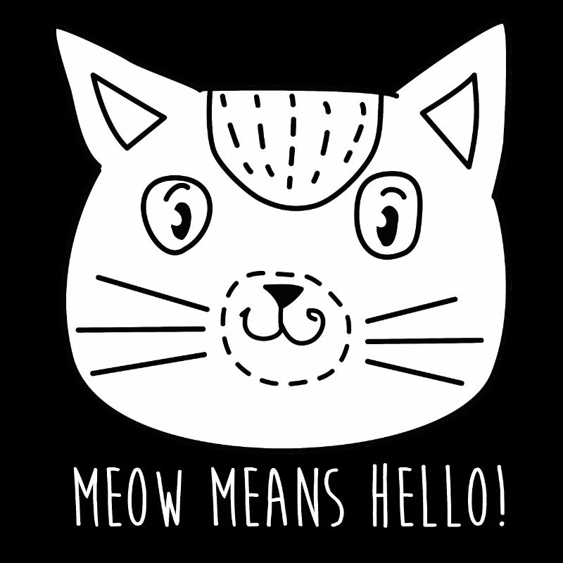 Comic Katze Gesicht mit Spruch