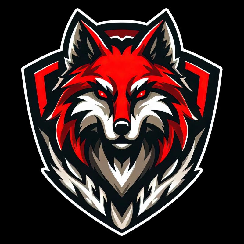 Wolf Illustration RED Emblem