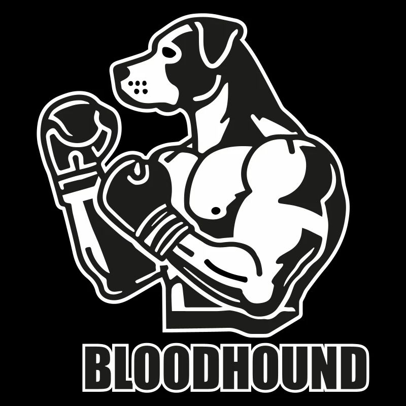 Chien de combat avec des gants de boxe - Conception Bloodhound