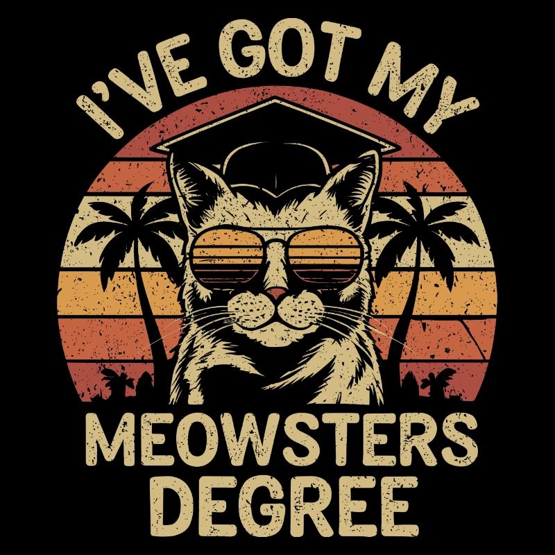 Funny cat design for students