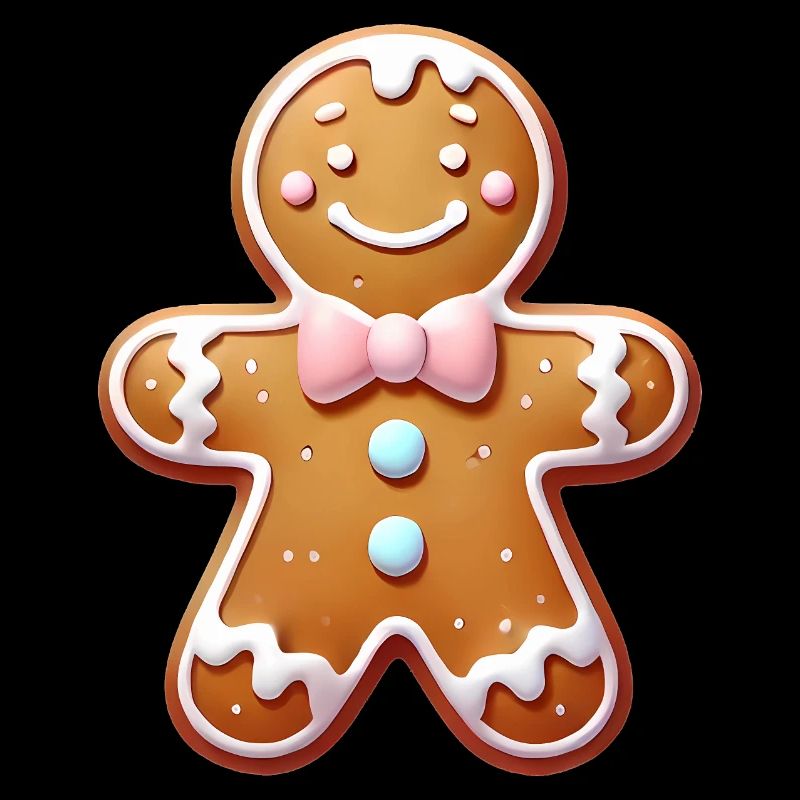 Joyful Gingerbread Man Illustration