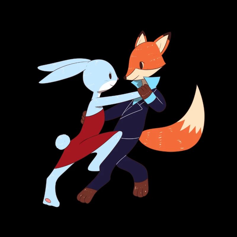 Chemise de salsa de danse salsa bunny et fox