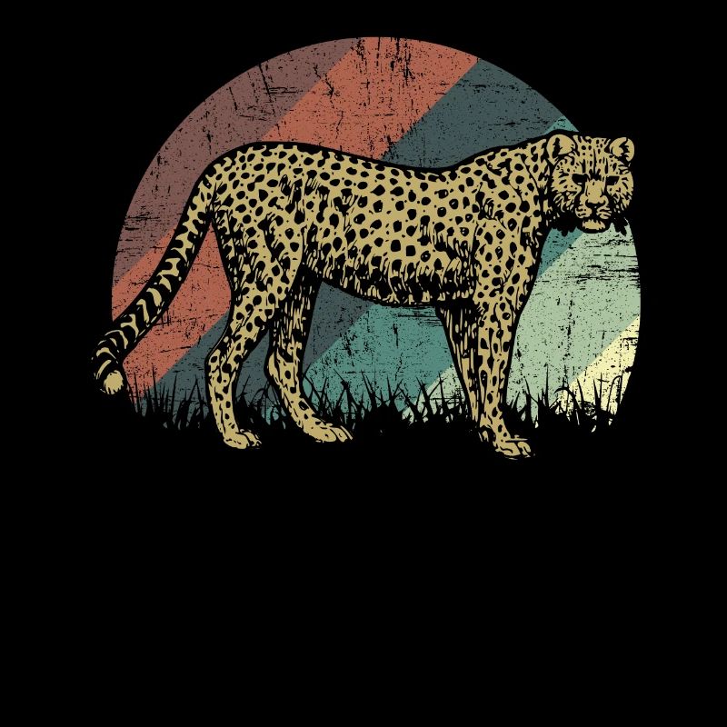 Gepard auf Retrokunst Tiergeschenk