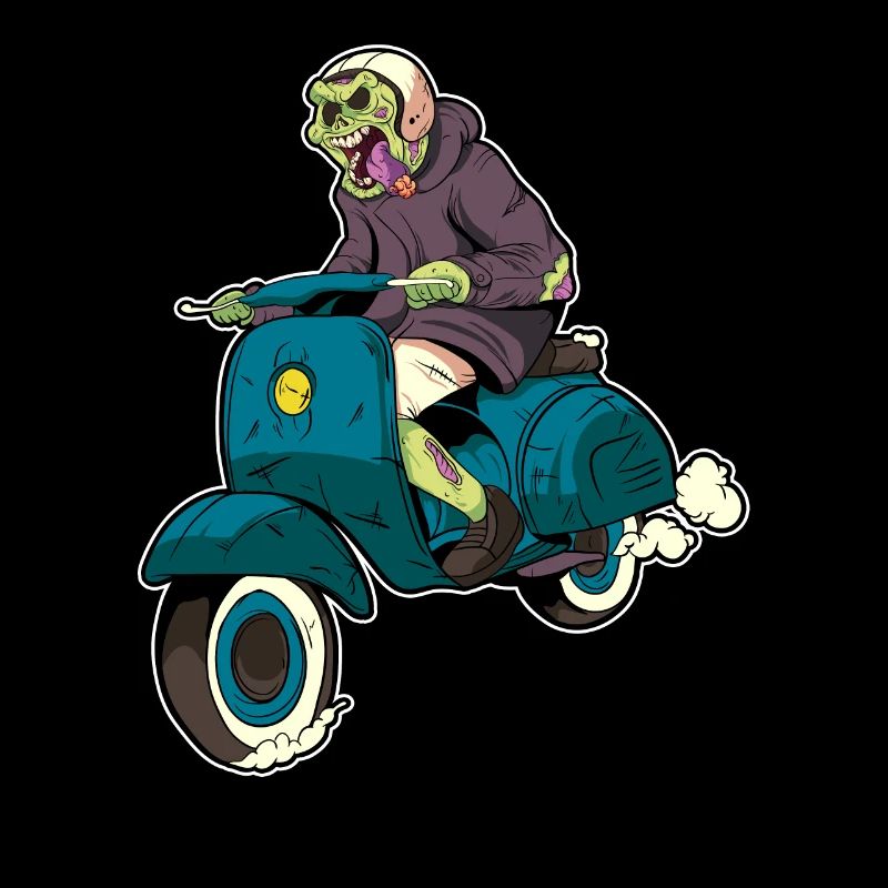 Halloween Rollerfahrer Motorroller Zombie Geschenk