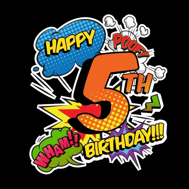 5. Geburtstag Junge Comic-Stil Superhelden
