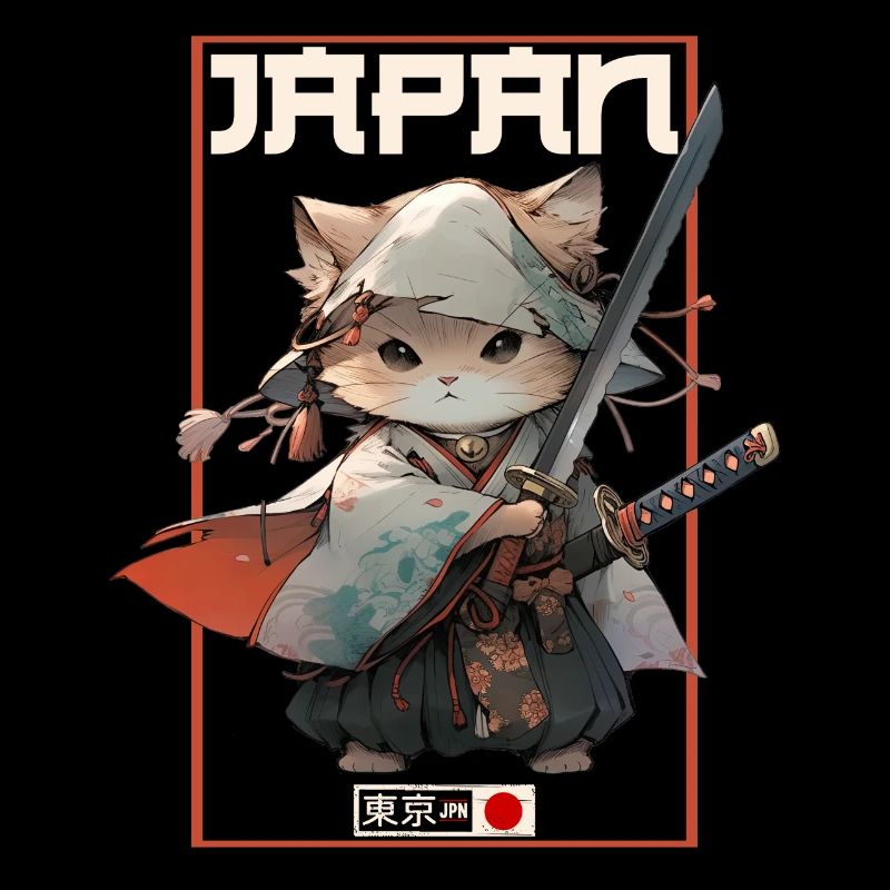 Asia Cat Japanese Samurai Samurai