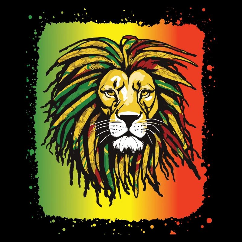 Rasta Lion Reggae Dreadlocks Couleur Rastafari jam
