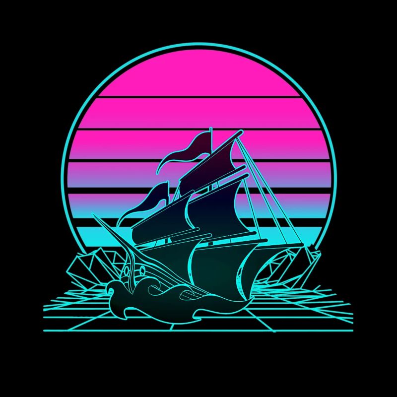 Bateau pirate au coucher du soleil