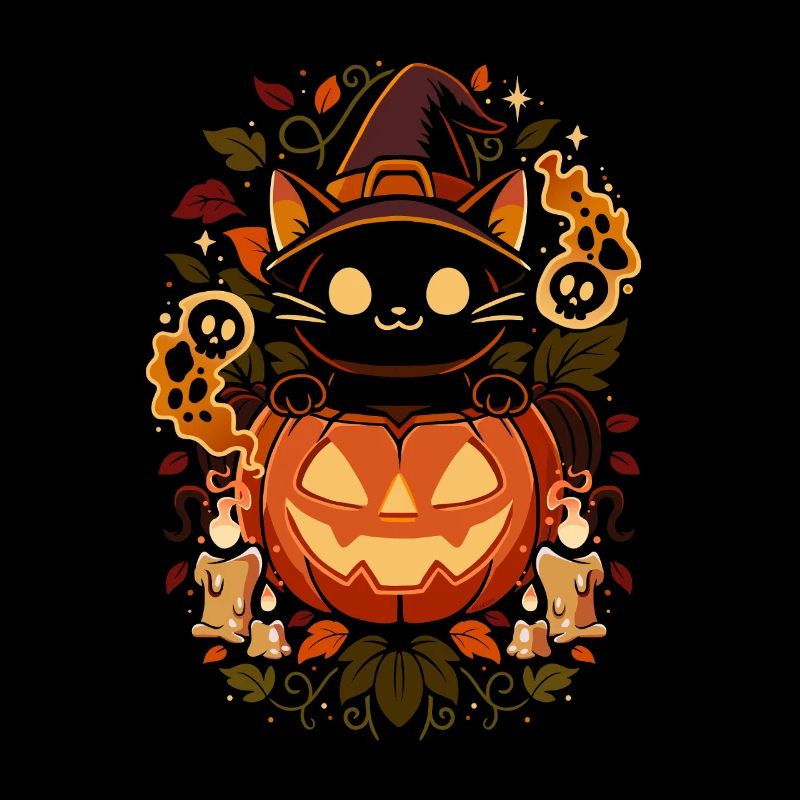 Halloween Pumpkin Cat