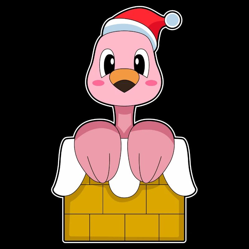 Mur de pierre de Noël flamant rose