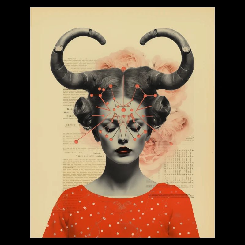 Steinbock Collage Kunst Astrologie