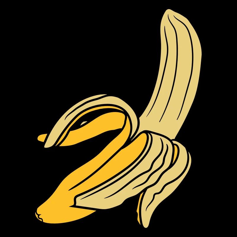 offene geschälte banane essen lecker