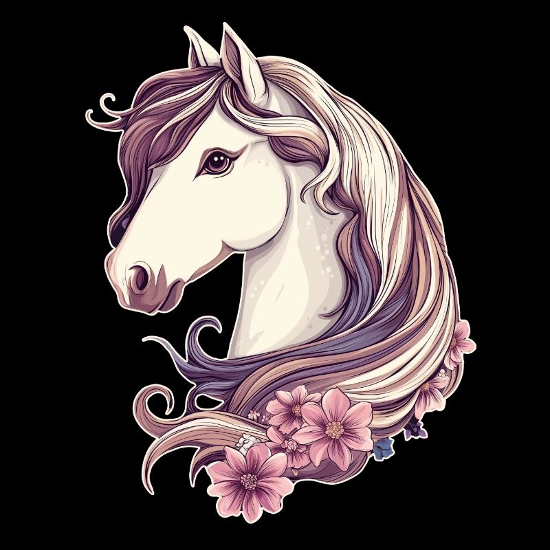 Cheval avec des fleurs