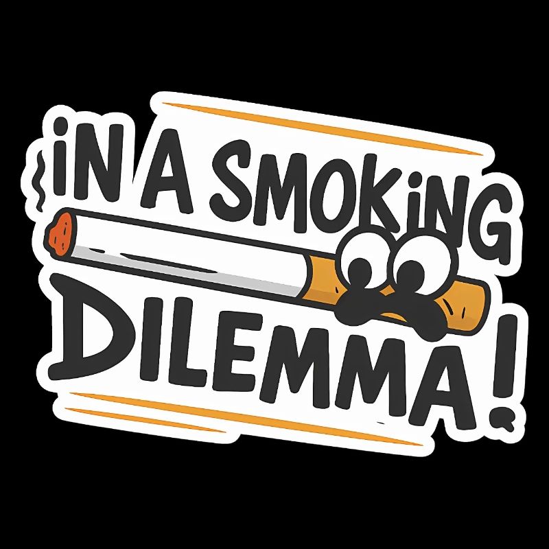 Autocollant de dessin animé « Dilemme du tabagisme »