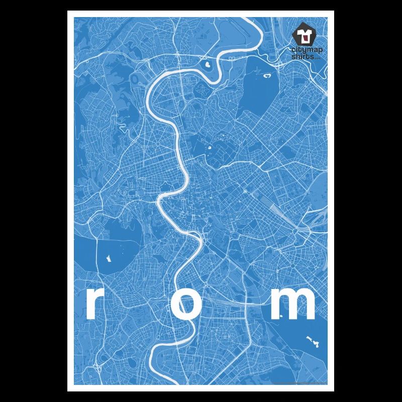 Rome hipster city map blue