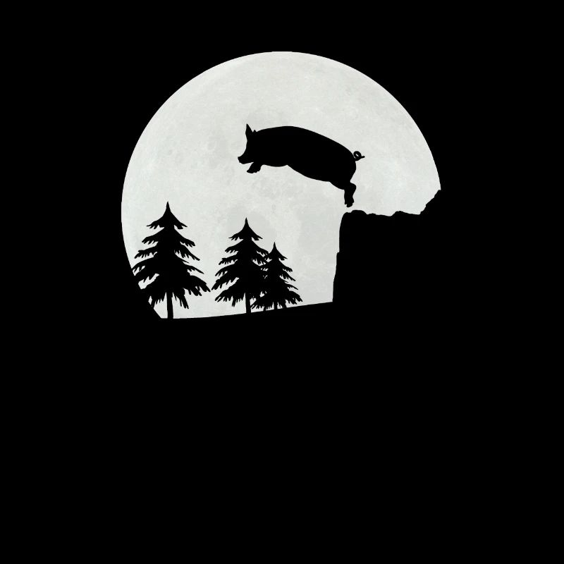 Saut de cochon devant la lune