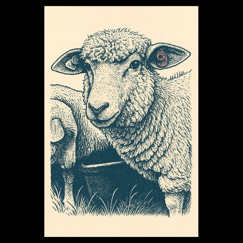Vintager Linien-Schaf