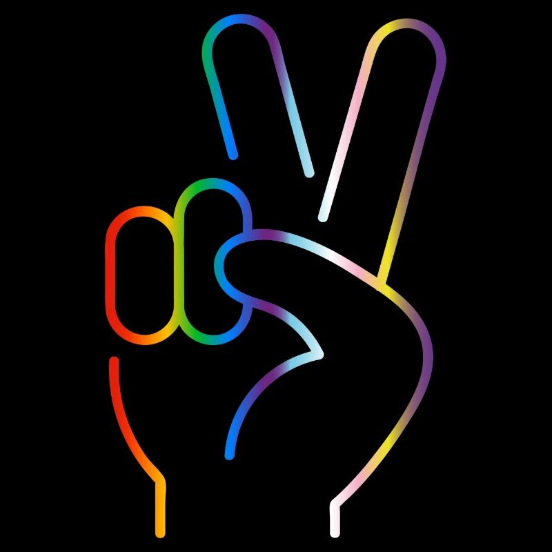 Signe de paix 2 doigts progrès fierté drapeau couleurs