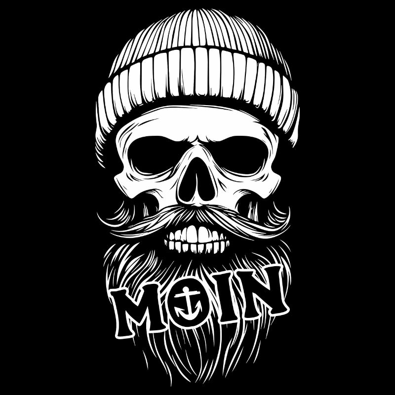 Moin - Totenkopf mit Bart - Seemann Geschenk