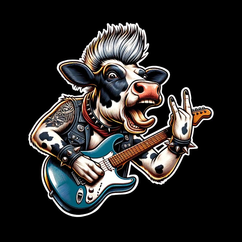 Kuh Guitariste de Rock and Roll