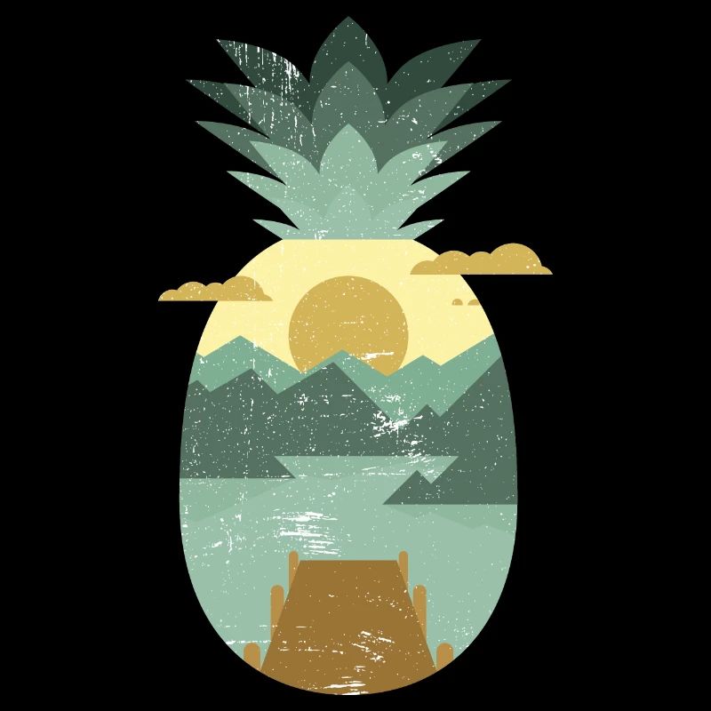 Vintage tropical fruit - pineapple