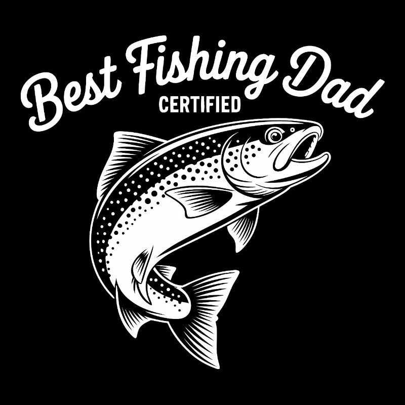 Papa ist der beste Angler mit springender Forelle