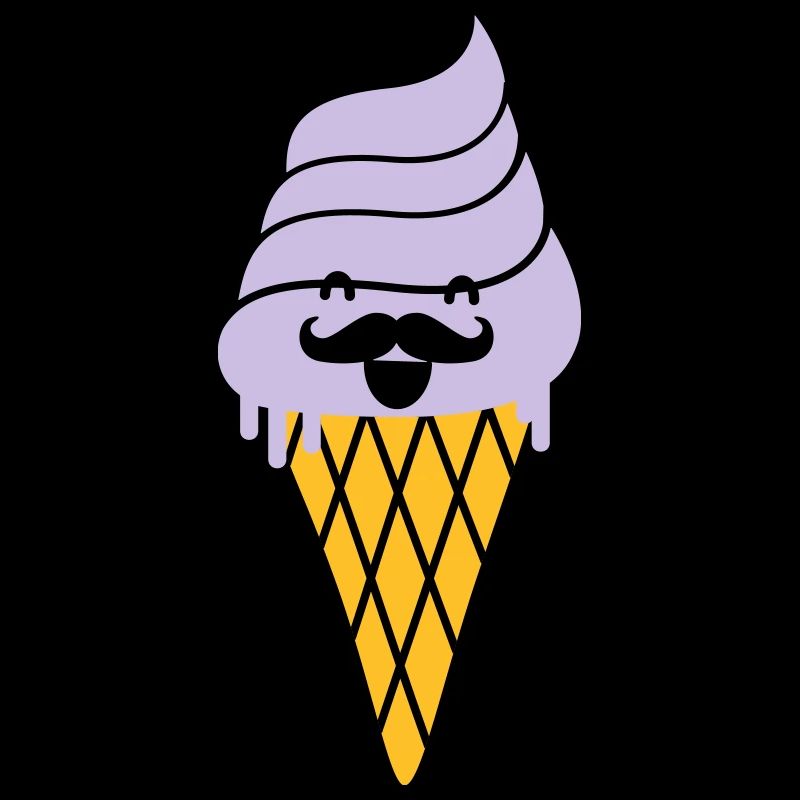 ice cream with moustache - Eis mit Bart