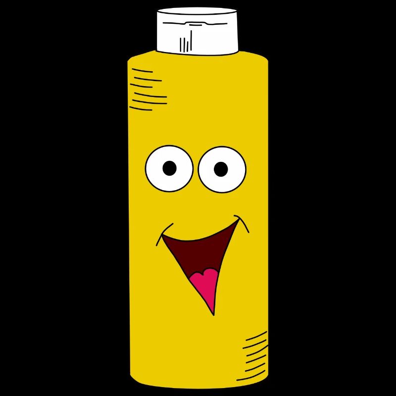 Moutarde jaune moutarde bouteille avec visage